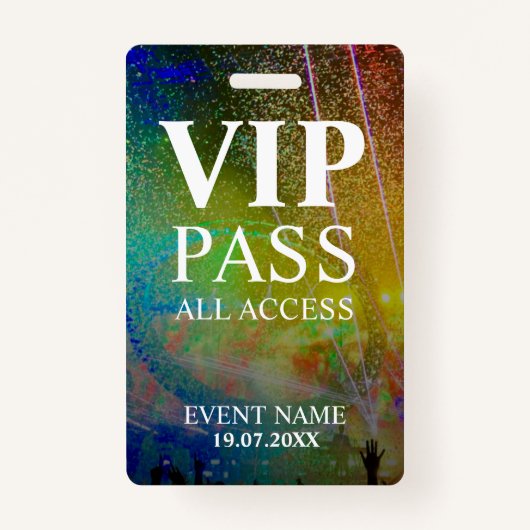 Aangepaste VIP QR-code Event Confetti Badge (Voorkant)