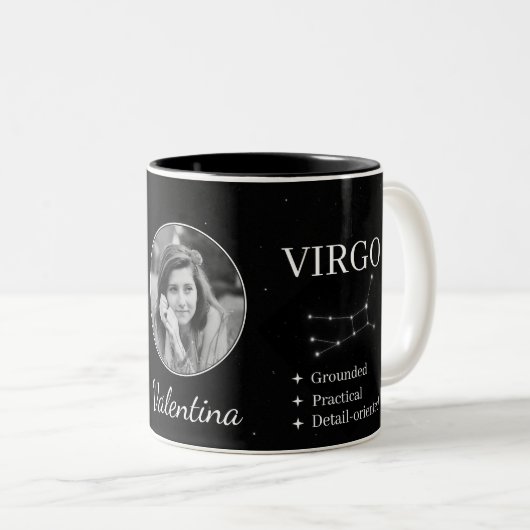 Aangepaste Virgo Zodiac Mok met Naam & Eigenschapp (Voorkant rechts)