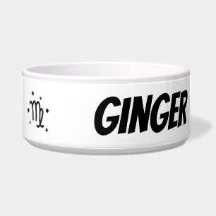 Aangepaste Virgo Zodiac teken Keramische Pet Bowl Voerbakje