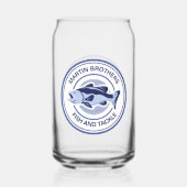 Aangepaste vis en Tackle Shop Blauwe Visser Blikvorm Glas (Achterkant)