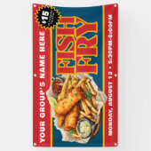 Aangepaste Vis Frituren Fondsenwerving Spandoek (Verticaal)