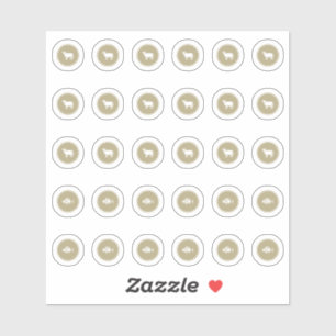 Aangepaste vis rundvlees trouwgasten maaltijdkeuze sticker