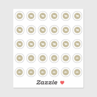 Aangepaste vis rundvlees trouwgasten maaltijdkeuze sticker