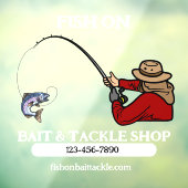 Aangepaste Visbenodigdheden en Herenzaak Raamsticker (Vel 3)