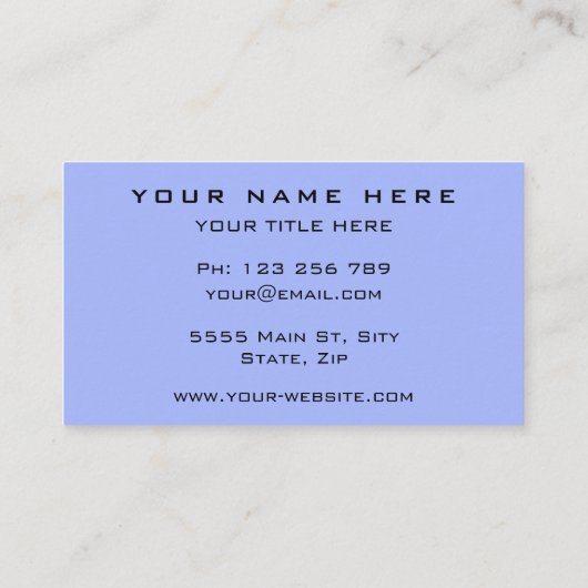 Aangepaste Visitekaartje blauwe kleur - gepersonal (Achterkant)