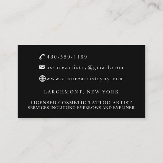 Aangepaste Visitekaartjes: Assemblage Visitekaartje (Achterkant)