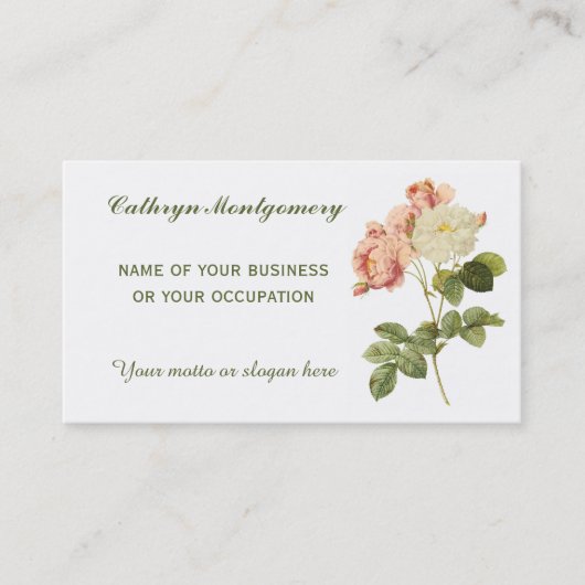 Aangepaste visitekaartjes  bloemen (Voorkant)