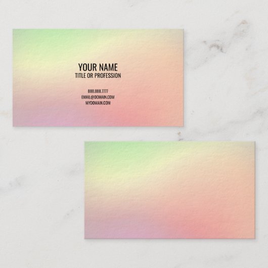 Aangepaste Visitekaartjes, Cool Rainbow gepersonal Visitekaartje (Voorkant / Achterkant)