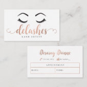 Aangepaste Visitekaartjes: DeLashes Afsprakenkaartje (Voorkant / Achterkant)