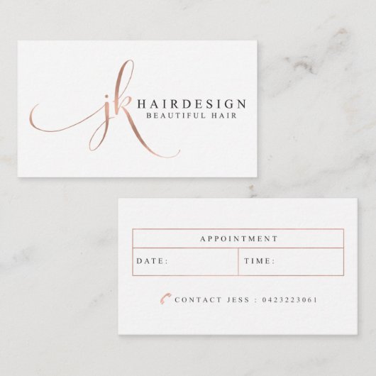 Aangepaste Visitekaartjes: JK Hair Design Visitekaartje (Voorkant / Achterkant)
