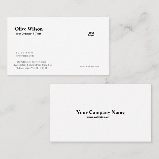 Aangepaste Visitekaartjes - Maak het onvergetelijk (Voorkant / Achterkant)