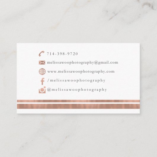 Aangepaste Visitekaartjes: Melissa Woo Visitekaartje (Achterkant)