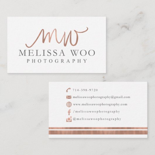 Aangepaste Visitekaartjes: Melissa Woo Visitekaartje (Voorkant / Achterkant)