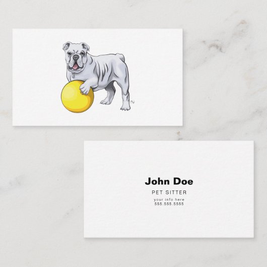 Aangepaste Visitekaartjes met bulledog (Voorkant / Achterkant)