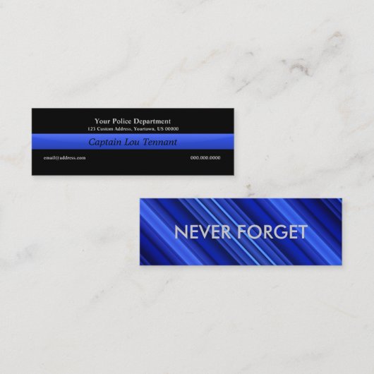 Aangepaste Visitekaartjes met dunne blauwe lijn (Voorkant / Achterkant)