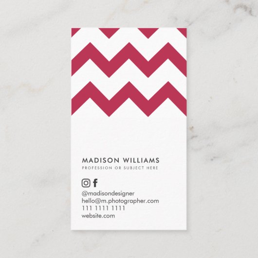 Aangepaste Visitekaartjes Minimale Zigzag Stijlvol (Achterkant)