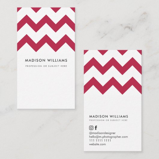 Aangepaste Visitekaartjes Minimale Zigzag Stijlvol (Voorkant / Achterkant)
