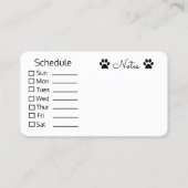 Aangepaste Visitekaartjes Pet (Achterkant)