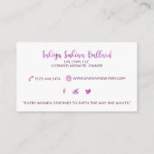 Aangepaste Visitekaartjes: Sakina Visitekaartje (Achterkant)