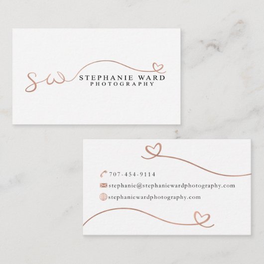 Aangepaste Visitekaartjes: Stephanie Ward Visitekaartje (Voorkant / Achterkant)