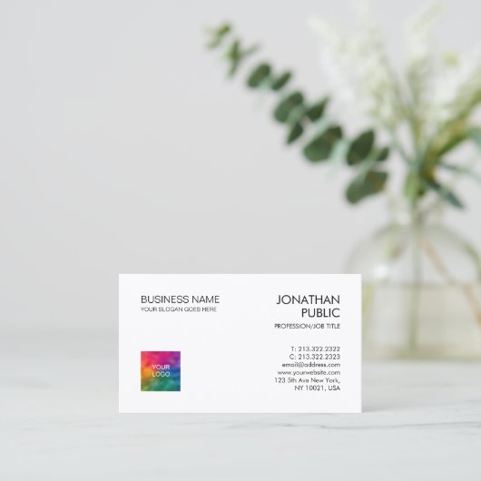 Aangepaste Visitekaartjes Trendy Simple Modern Ele (Staand voorkant)