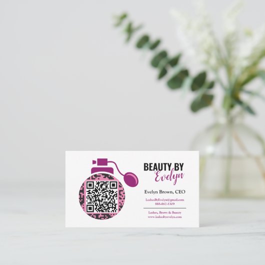 Aangepaste Visitekaartjes van Beauty Salon | QR-co (Staand voorkant)