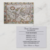 Aangepaste visitekaartjes voor Antiek Wereldkaart (Voorkant / Achterkant)