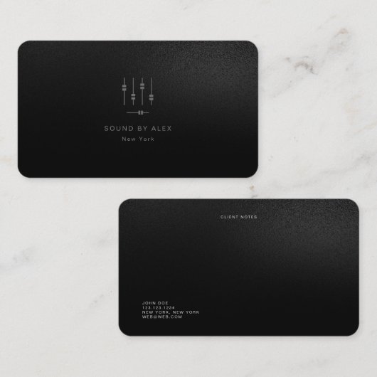 Aangepaste Visitekaartjes voor audiotechnicus (Voorkant / Achterkant)