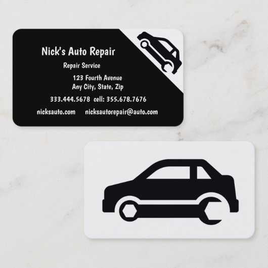 Aangepaste Visitekaartjes voor automatische repara (Voorkant / Achterkant)