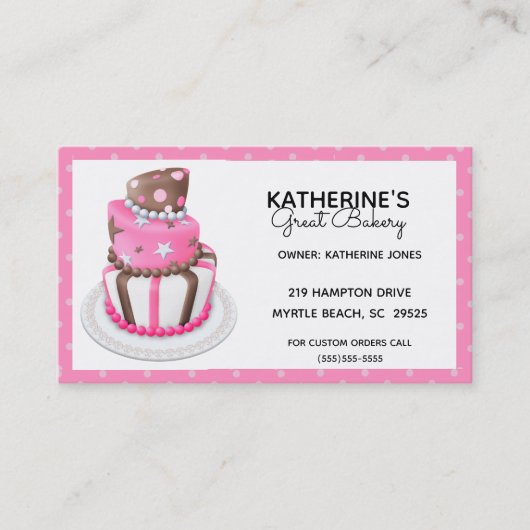 Aangepaste Visitekaartjes voor bakkerijen (Voorkant)