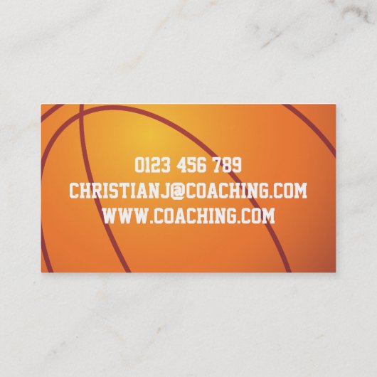 Aangepaste Visitekaartjes voor Basketball Coach (Achterkant)