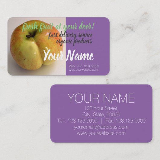 Aangepaste Visitekaartjes voor de levering van ver (Voorkant / Achterkant)