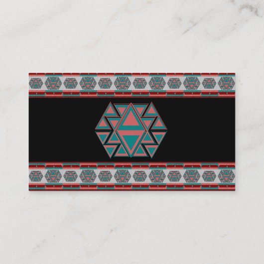 Aangepaste Visitekaartjes voor driekamerAztec-patr (Achterkant)