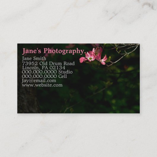 Aangepaste Visitekaartjes voor fotografie (Voorkant)