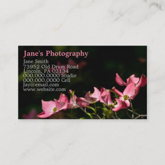 Aangepaste Visitekaartjes voor fotografie (Voorkant)