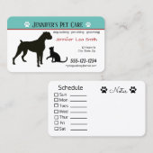 Aangepaste Visitekaartjes voor gezelschapsdieren - (Voorkant / Achterkant)