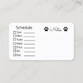 Aangepaste Visitekaartjes voor gezelschapsdieren - (Achterkant)