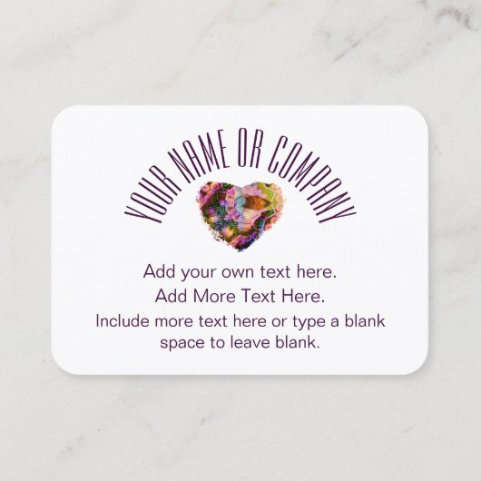 Aangepaste Visitekaartjes voor hartontwerp door LH (Achterkant)