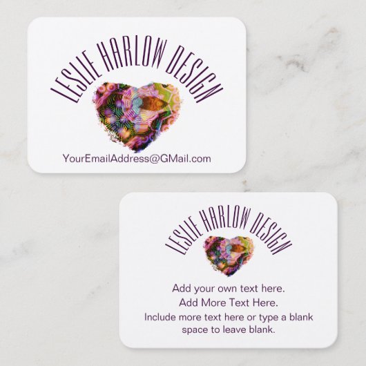 Aangepaste Visitekaartjes voor hartontwerp door LH (Voorkant / Achterkant)