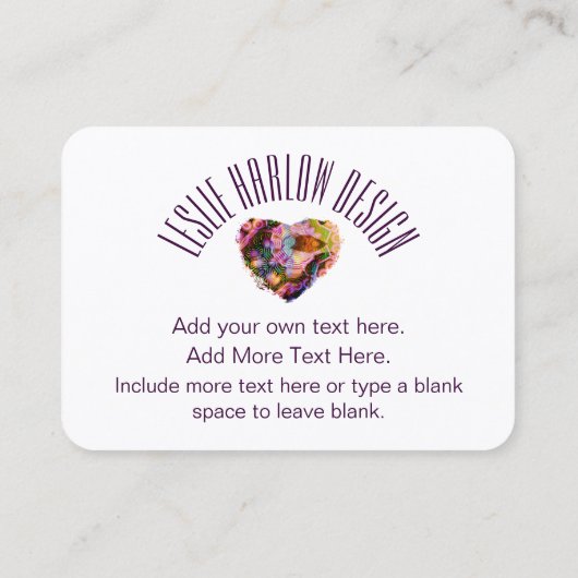 Aangepaste Visitekaartjes voor hartontwerp door LH (Achterkant)