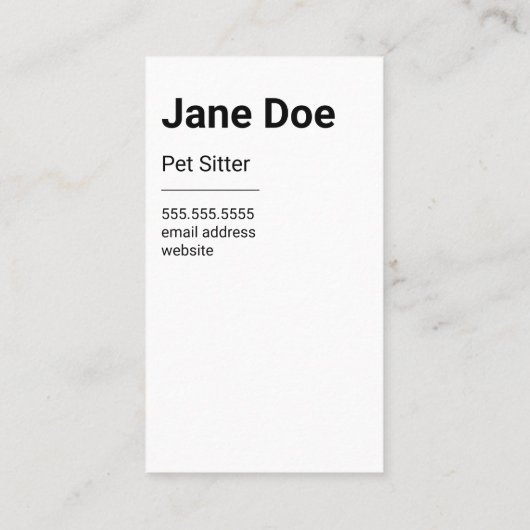 Aangepaste Visitekaartjes voor het plaatsen van ho (Achterkant)