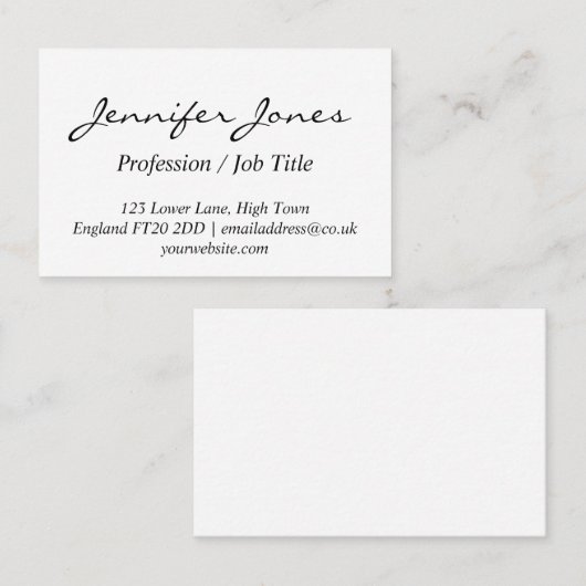 Aangepaste Visitekaartjes voor Klassiek ontwerp (Voorkant / Achterkant)