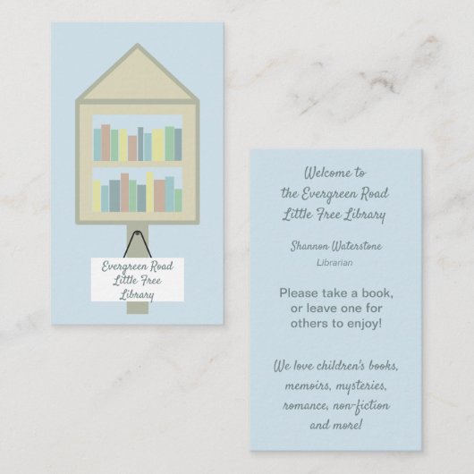Aangepaste Visitekaartjes voor kleine gratis bibli (Voorkant / Achterkant)