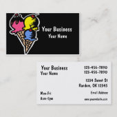 Aangepaste visitekaartjes voor kleurrijke icecream (Voorkant / Achterkant)