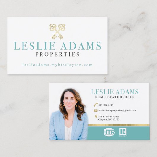 Aangepaste Visitekaartjes voor Leslie Adams (Voorkant / Achterkant)