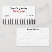 Aangepaste Visitekaartjes voor pianoleraren (Voorkant / Achterkant)