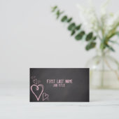 Aangepaste visitekaartjes voor roze brievenhartbor (Staand voorkant)