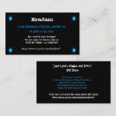 Aangepaste visitekaartjes zwart met blauwe sterren (Voorkant / Achterkant)