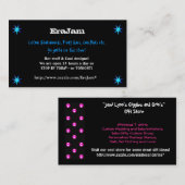 Aangepaste visitekaartjes zwart met blauwe sterren (Voorkant / Achterkant)