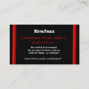 Aangepaste visitekaartjes zwart met rode strepen